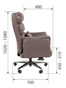 Офисное кресло CHAIRMAN 433, экокожа, коричневый